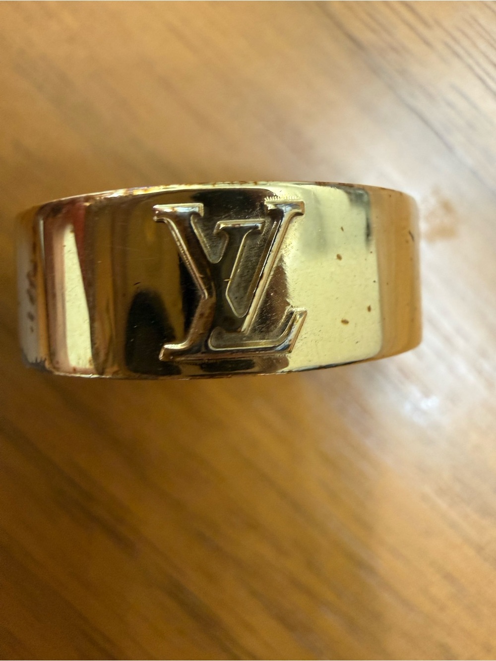 Authentic Louis Vuitton Gold Logo Men's Ring